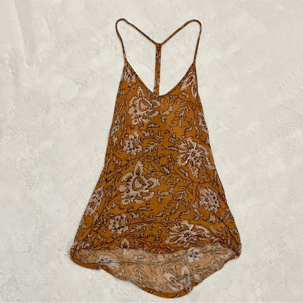 Urban Outfitters Silence + Noise Yellow Floral Tank Top Size M